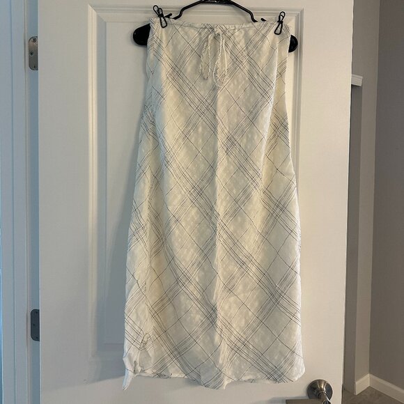 MANGO Women's Linen White/Black Maxi Skirt - Size Small - New With Tags - Picture 1 of 7